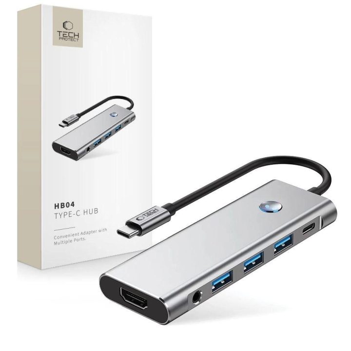 9in1 USB-C šakotuvas su USB2.0, USB3.0, HDMI 4K 60Hz, SD/TF kortelių skaitytuvu, 100W maitinimo įvestimi ir 3,5 mm audio jungtim