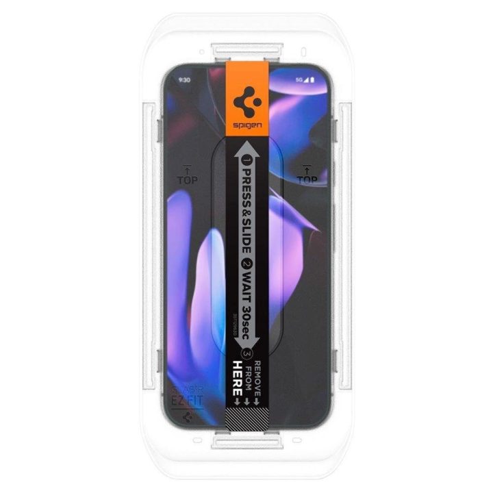 Spigen Glas.tR Ez Fit“ privatumo apsauginis grūdintas stiklas Google Pixel 9 / 9 Pro“ telefonams (2 vnt.)