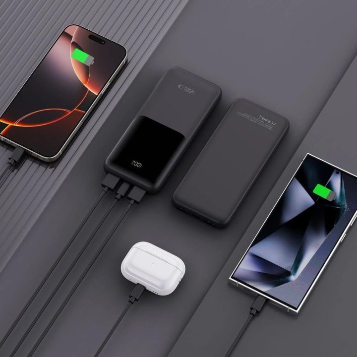 Powerbank 10000 mAh 22,5 W – juodos spalvos.