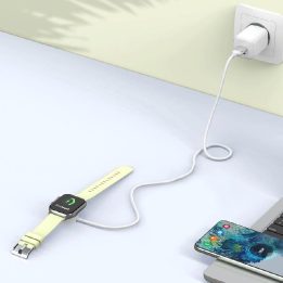 “ UltraBoost belaidis įkroviklis Apple Watch“ (1 m, baltas)