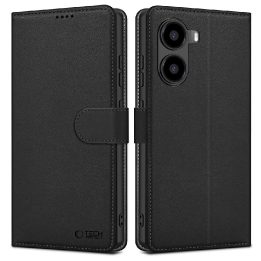 piniginės tipo dėklas, skirtas Xiaomi Poco X7 Pro 5G telefonui – juodas.
