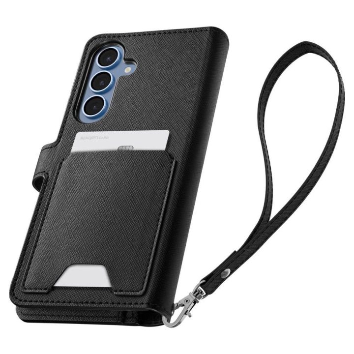 Spigen“ piniginė dėklas, skirtas Samsung Galaxy S25+“ – juodas