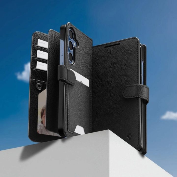 Spigen“ piniginė dėklas, skirtas Samsung Galaxy S25+“ – juodas