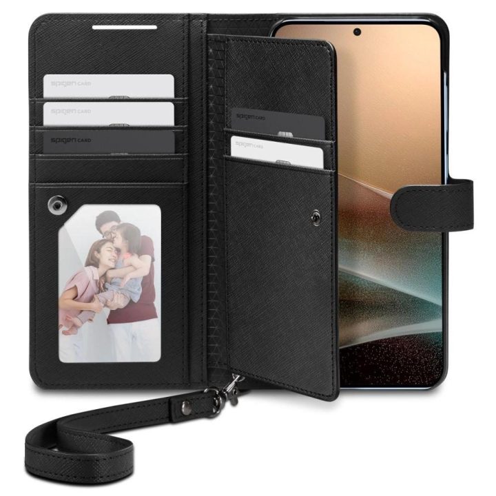 Spigen“ piniginė dėklas, skirtas Samsung Galaxy S25+“ – juodas