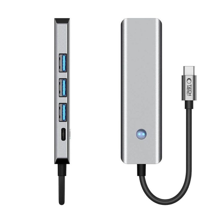 “ 5in1 USB-C adapteris su USB 3.0, HDMI 4K 60Hz ir 100 W PD jungtimis – pilkas
