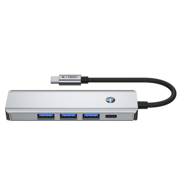 “ 5in1 USB-C adapteris su USB 3.0, HDMI 4K 60Hz ir 100 W PD jungtimis – pilkas