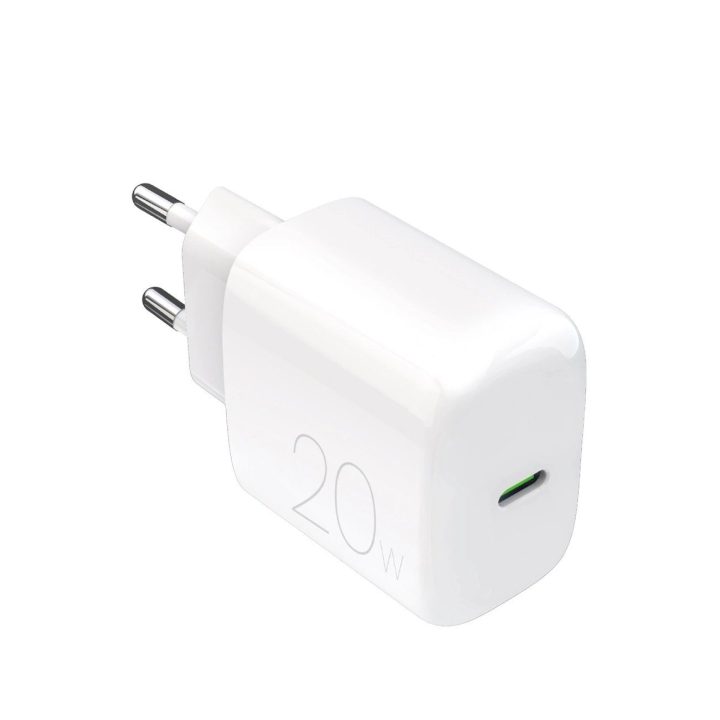 Puro PROLITE 20W USB-C sieninis įkroviklis – baltas