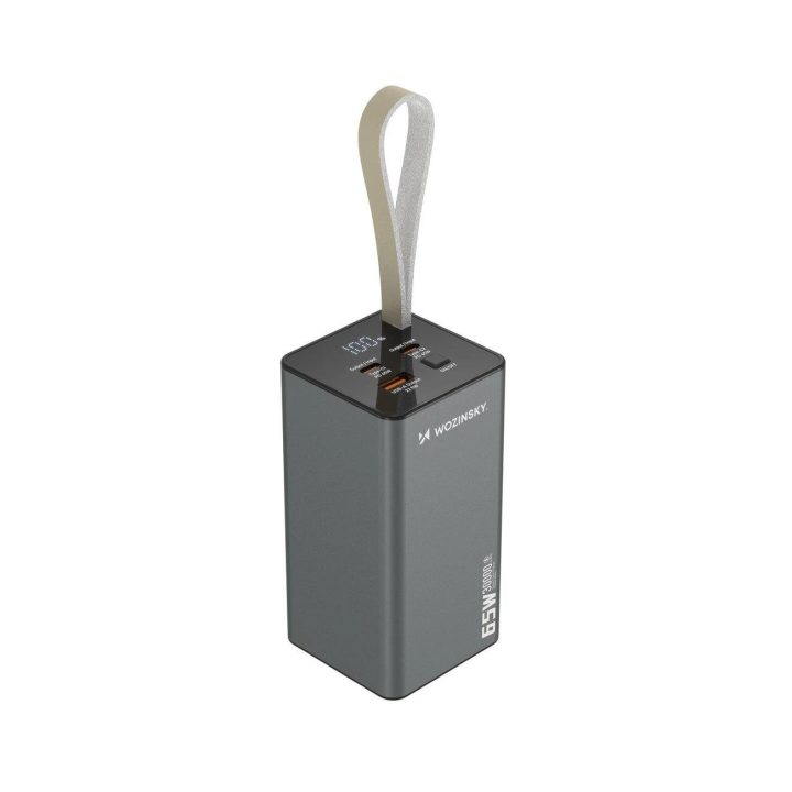 Išorinė baterija K65+ 30000mAh, 65W, 2x USB-C, 1x USB-A, juoda