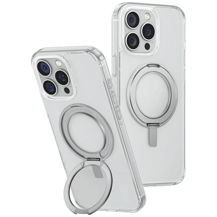 Uniq Swivix 360° besisukantis dėklas su stovu iPhone 16 Pro Max – skaidrus