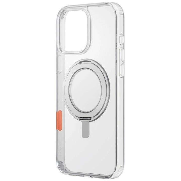 Uniq Swivix 360° besisukantis dėklas su stovu iPhone 16 Pro Max – skaidrus
