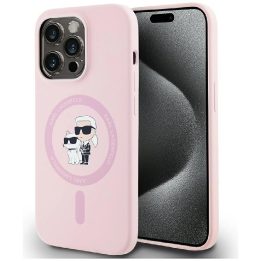 Karl Lagerfeld silikoninis MagSafe dėklas iPhone 14 Pro Max – rožinis
