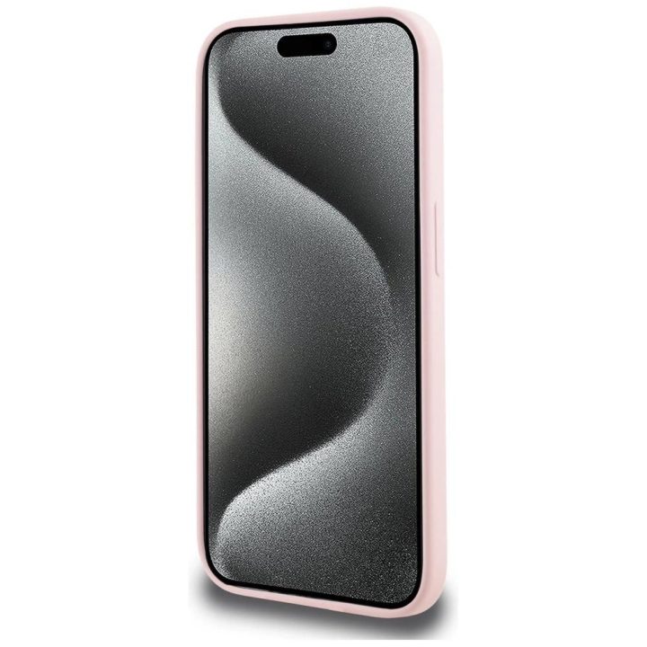 Karl Lagerfeld silikoninis MagSafe dėklas iPhone 14 Pro Max – rožinis