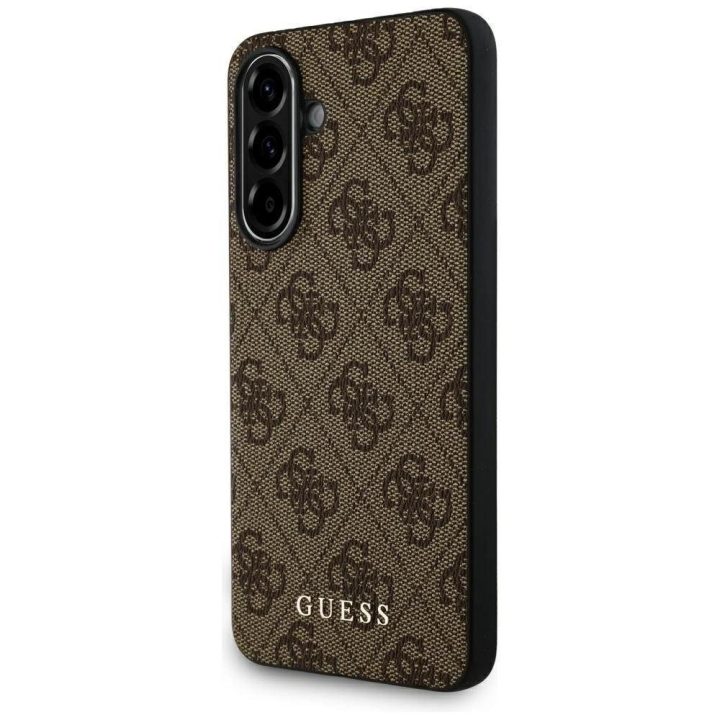 Auksinė metalinė Guess 4G“ dėklas Samsung Galaxy A36 – rudas