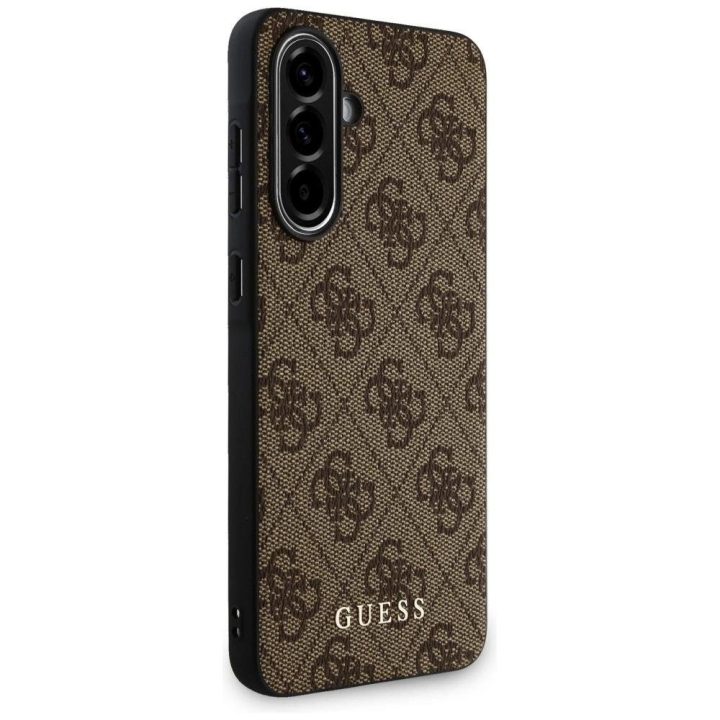 Auksinė metalinė Guess 4G“ dėklas Samsung Galaxy A36 – rudas