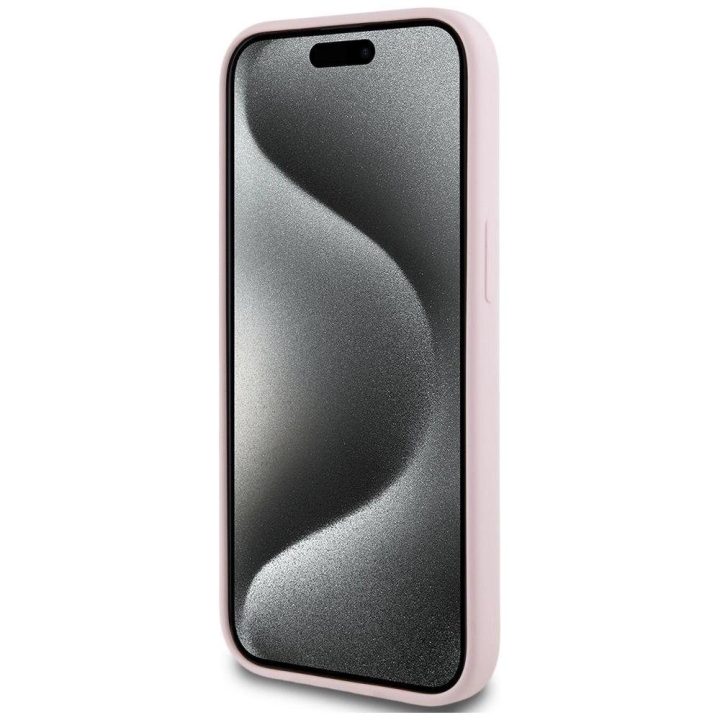 Karl Lagerfeld silikoninis dėklas MagSafe iPhone 15, rožinis