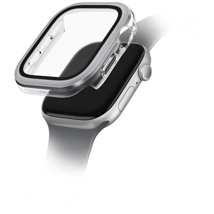 Grūdinto stiklo dėklas Uniq Voute“ Apple Watch 10 42 mm, sidabrinis