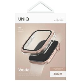 Uniq Voute grūdinto stiklo dėklas Apple Watch 10 46 mm, rožinis auksas