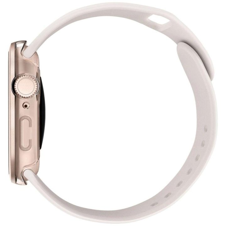 Uniq Voute grūdinto stiklo dėklas Apple Watch 10 46 mm, rožinis auksas