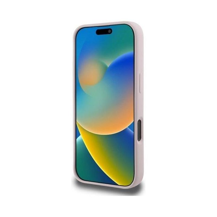 Karl Lagerfeld silikoninis dėklas su galvos atvaizdu, MagSafe, iPhone 16 Pro Max, rožinis