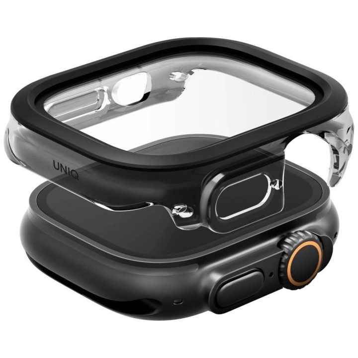 Grūdinto stiklo dėklas Uniq Voute Apple Watch Ultra 49mm, juodas