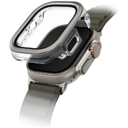 Uniq Voute apsauginis dėklas su grūdintu stiklu Apple Watch Ultra 49 mm, sidabrinis