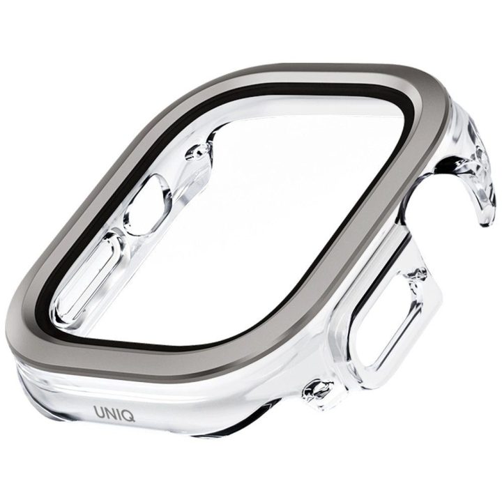 Uniq Voute apsauginis dėklas su grūdintu stiklu Apple Watch Ultra 49 mm, sidabrinis