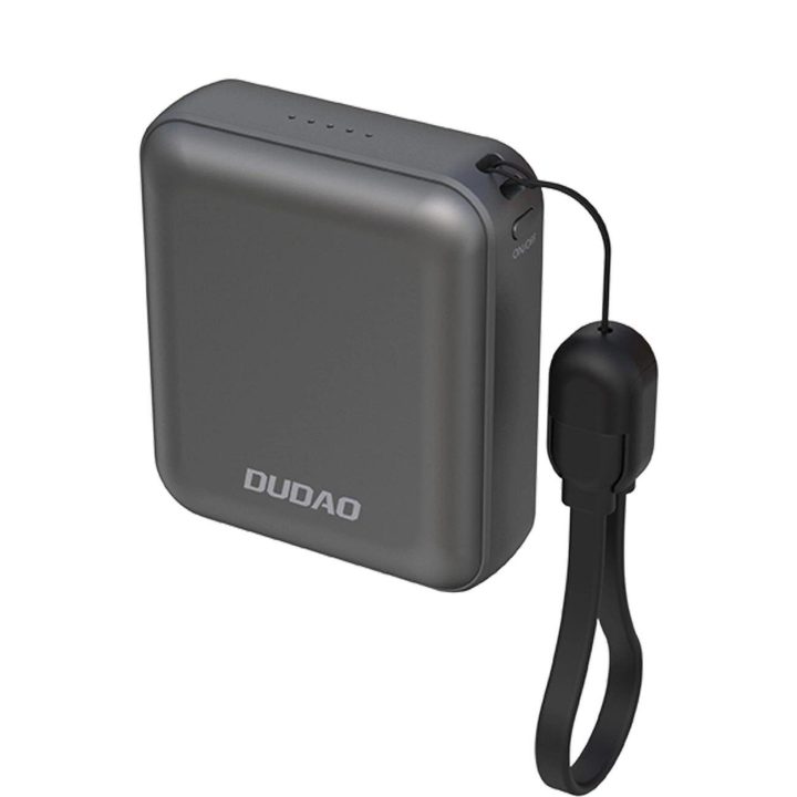 Išorinė baterija Powerbank 10000mAh 22.5W su USB-C ir laidu – pilka