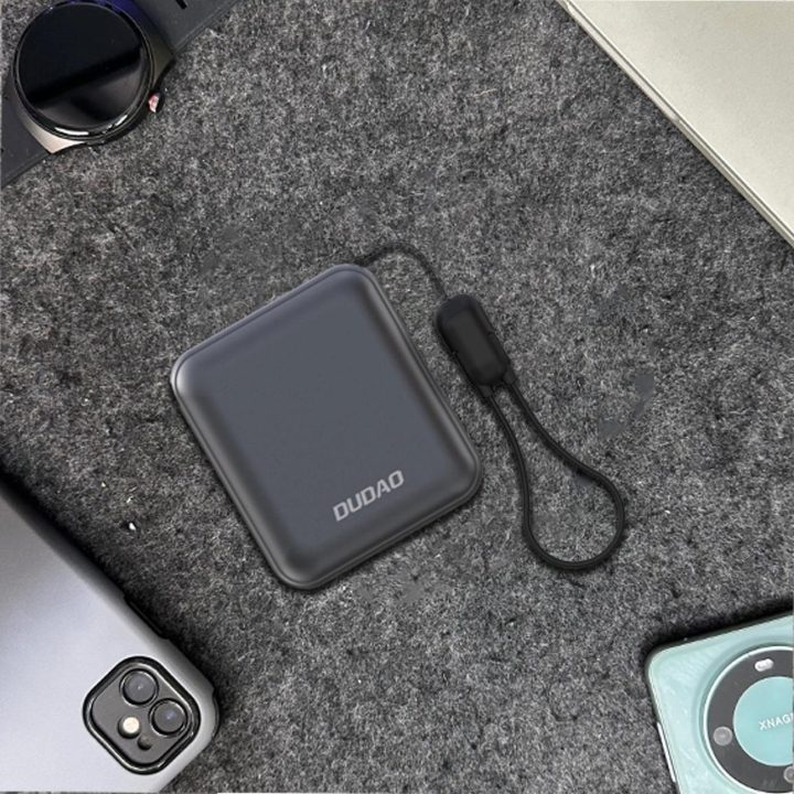 Išorinė baterija Powerbank 10000mAh 22.5W su USB-C ir laidu – pilka