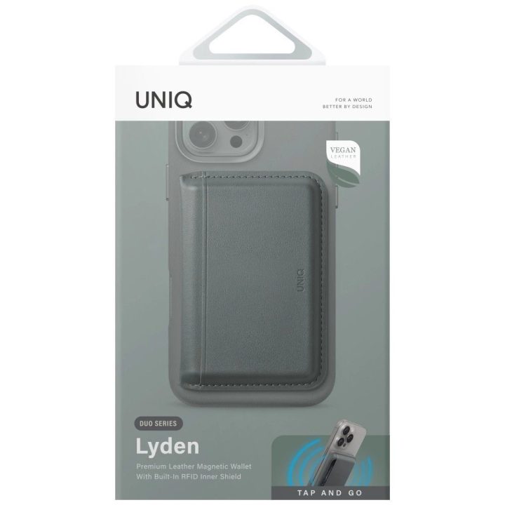 Uniq Lyden DS RFID magnetinė piniginė su telefono laikikliu – žalia