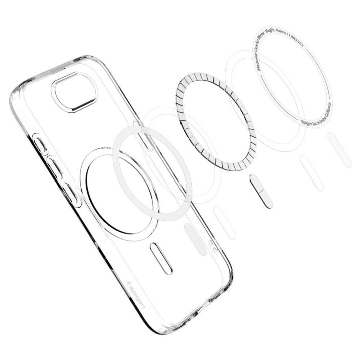 Skaidrus Spigen Liquid Crystal Mag“ dėklas su MagSafe“ iPhone 16