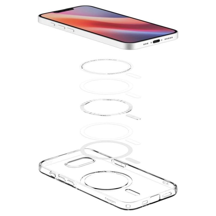 Skaidrus Spigen Liquid Crystal Mag“ dėklas su MagSafe“ iPhone 16