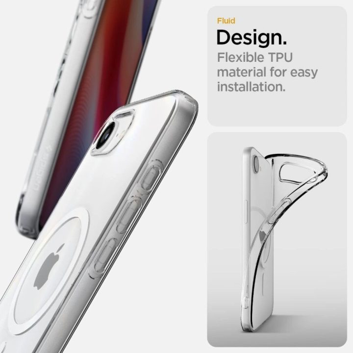 Skaidrus Spigen Liquid Crystal Mag“ dėklas su MagSafe“ iPhone 16