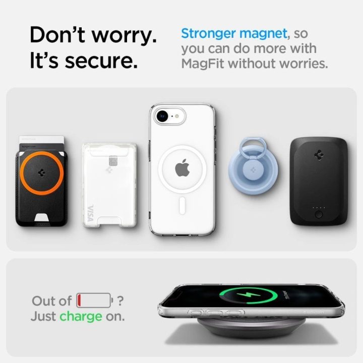 Skaidrus Spigen Liquid Crystal Mag“ dėklas su MagSafe“ iPhone 16