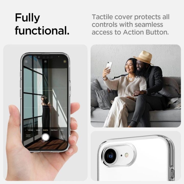Skaidrus Spigen Liquid Crystal Mag“ dėklas su MagSafe“ iPhone 16