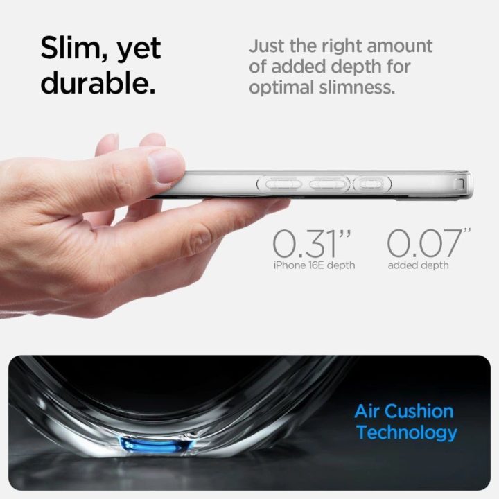 Skaidrus Spigen Liquid Crystal Mag“ dėklas su MagSafe“ iPhone 16