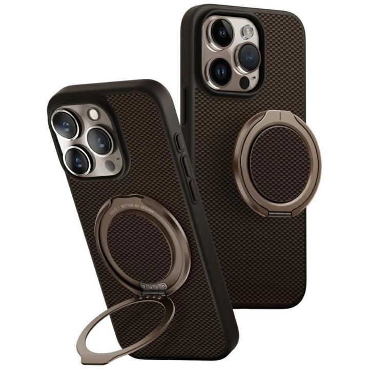 Uniq Keva Air Magclick magnetinis dėklas GripFit“ iPhone 16 Pro, rudas