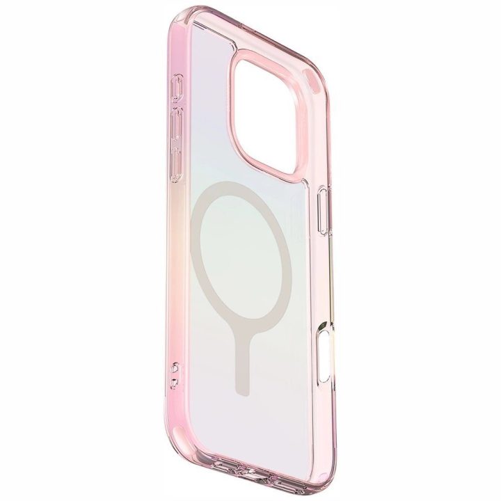 Uniq Iridescia magnetinis įkrovimo dėklas iPhone 16 Pro – rožinis