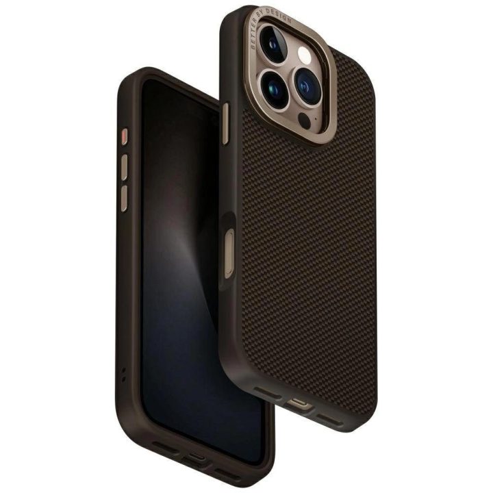 Uniq Keva Max magnetinis įkrovimo dėklas-stovas iPhone 16 Pro, rudas