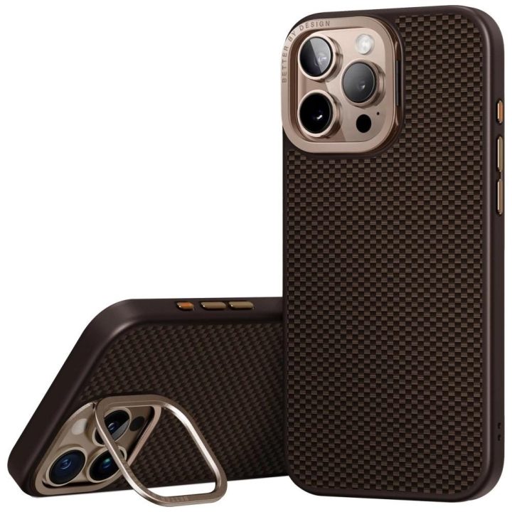 Uniq Keva Max magnetinis įkrovimo dėklas-stovas iPhone 16 Pro, rudas