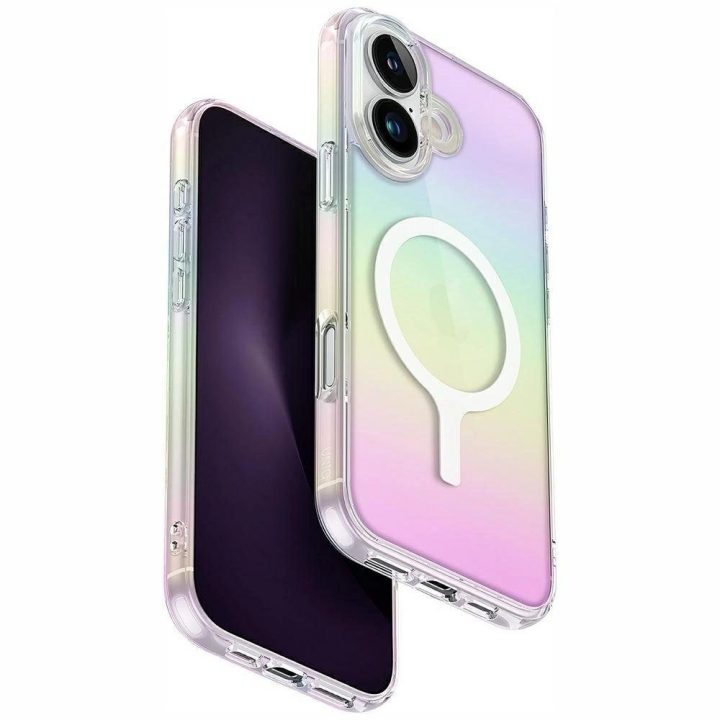 Uniq Iridescia magnetinis įkrovimo dėklas iPhone 16 Plus, įvairiaspalvis