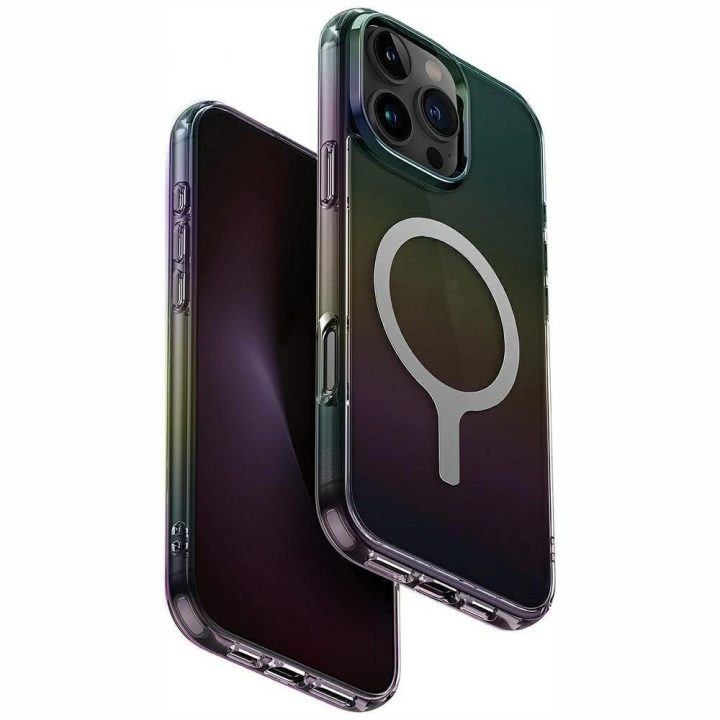 Uniq Iridescia magnetinis įkrovimo dėklas iPhone 16 Pro Max – juodas