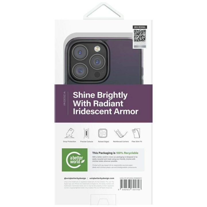 Uniq Iridescia magnetinis įkrovimo dėklas iPhone 16 Pro Max – juodas