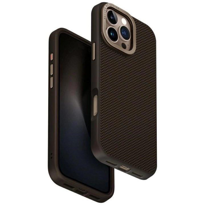 Uniq Keva Max magnetinis įkrovimo dėklas-su stovu iPhone 16 Pro Max, rudas