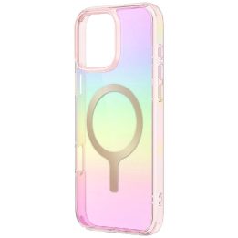 Uniq Iridescia magnetinis įkrovimo dėklas iPhone 16 Pro Max – rožinis