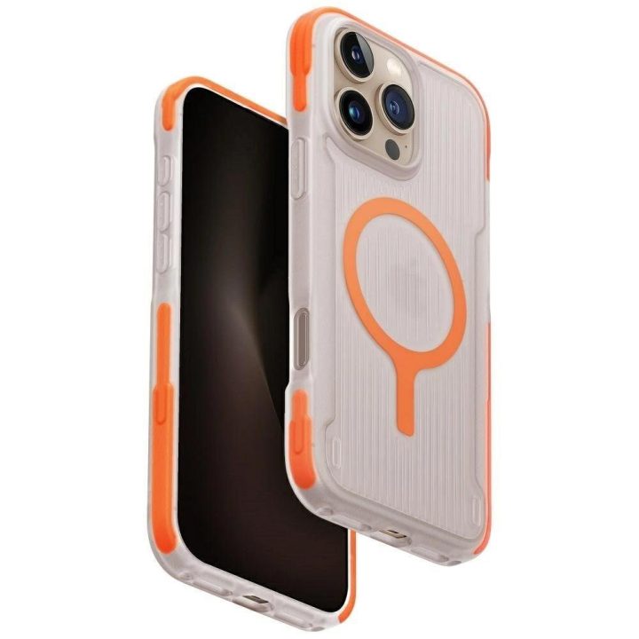 Uniq Combat Active MagClick įkrovimo dėklas iPhone 16 Pro Max – oranžinis