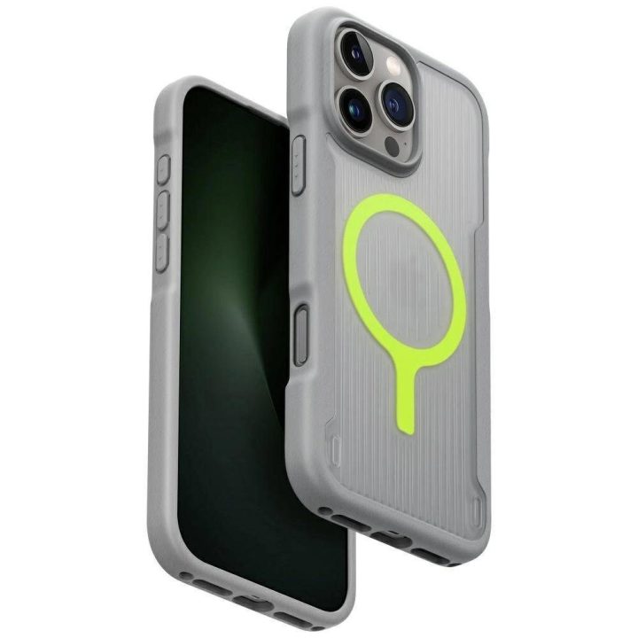 Uniq Combat Active magnetinis įkrovimo dėklas iPhone 16 Pro Max, pilkas