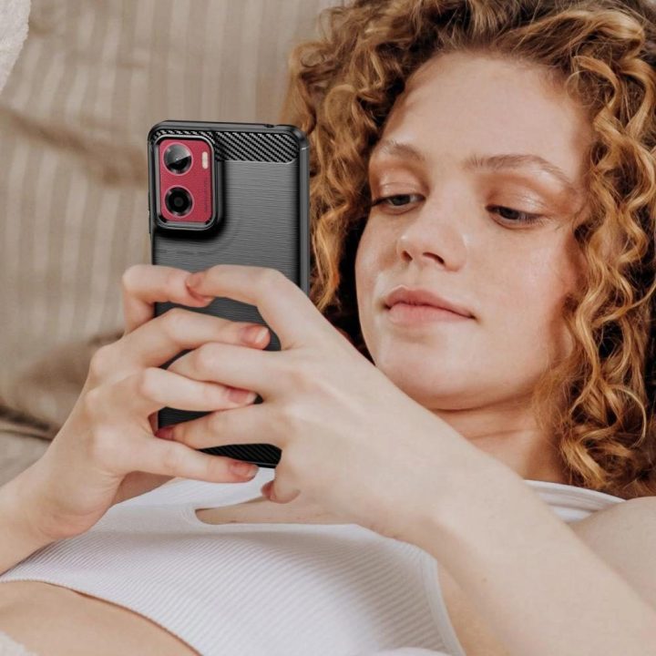TPUCarbon dėklas Motorola Moto G05 / E15 – juodas