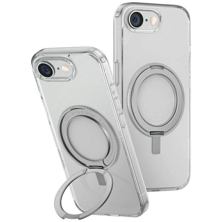 Uniq Swivix 360° besisukantis dėklas su stovu iPhone 16e – skaidrus