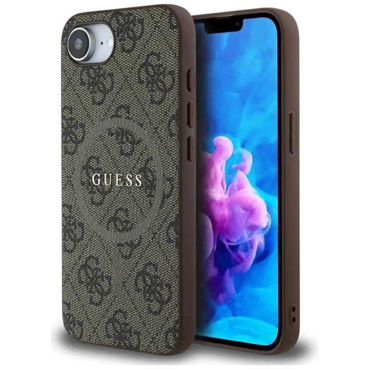 Guess 4G rudos spalvos MagSafe dėklas iPhone 16e