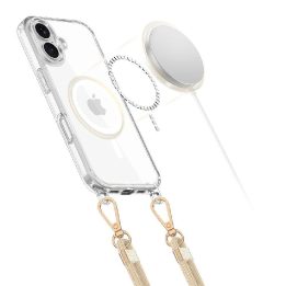 FlexAir Chain MagSafe dėklas iPhone 16 – juoda/smėlio